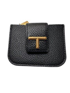 NEW Tahari Black Pebbled Leather Tarryn Small Card Holder Wallet